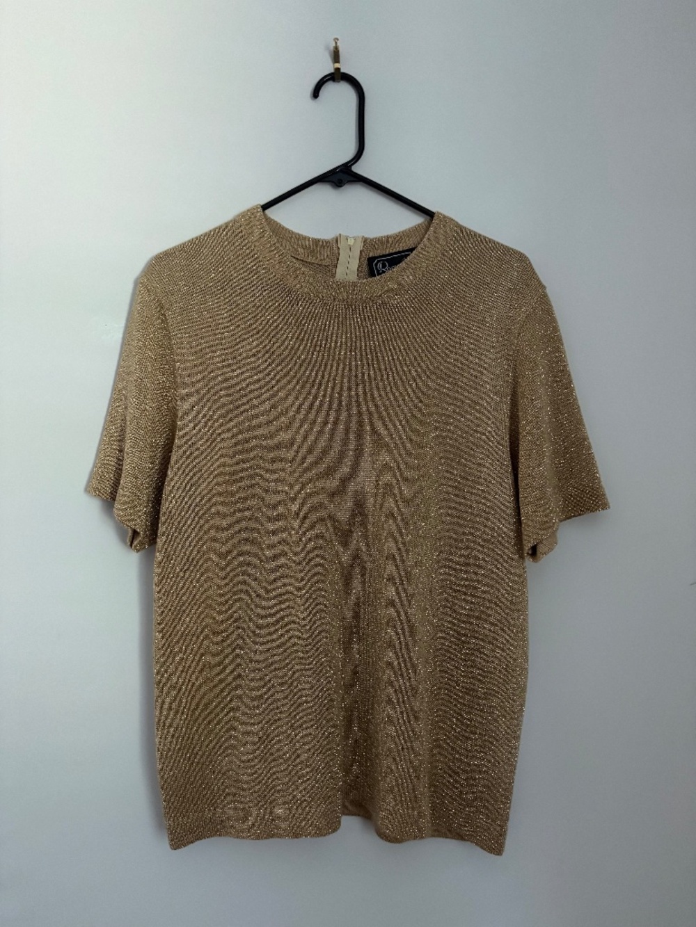 Vintage Gold Lurex Sweater Top - Medium